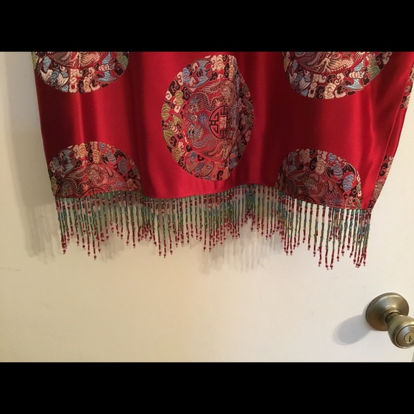 JALOUX GORGEOUS Silk Skirt w/Beaded Fringe… - Picture 2 of 11